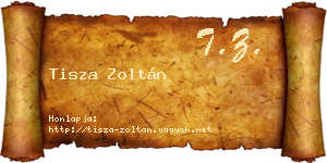 Tisza Zoltán névjegykártya